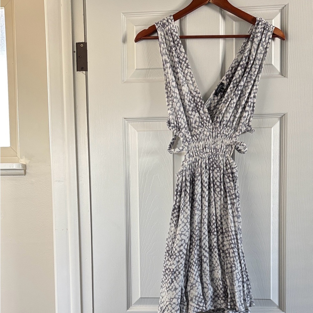 Lovely Day - Saved By The Dress - Grey and White Open Sides Mini Dress - Size S